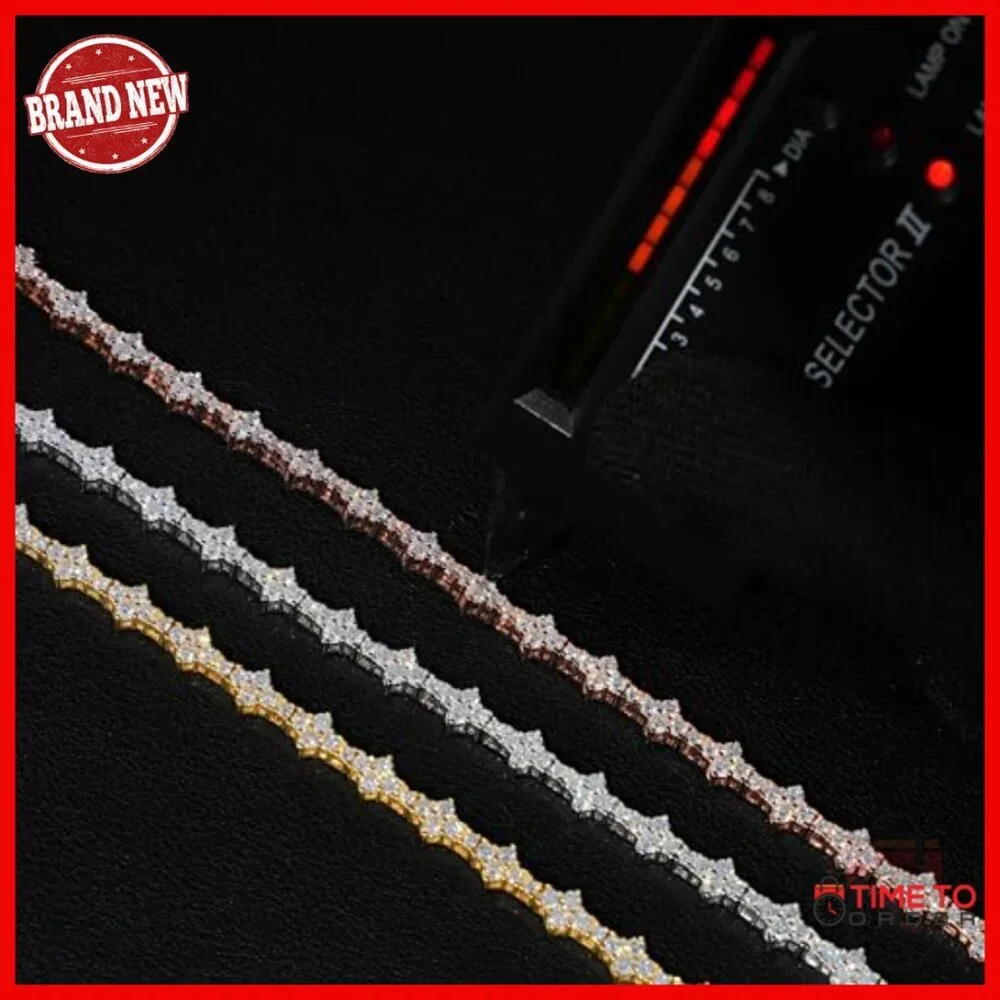 Moissanite Tennis Bracelet 925 Sterling Silver 18K Gold Plated GRA Certificate